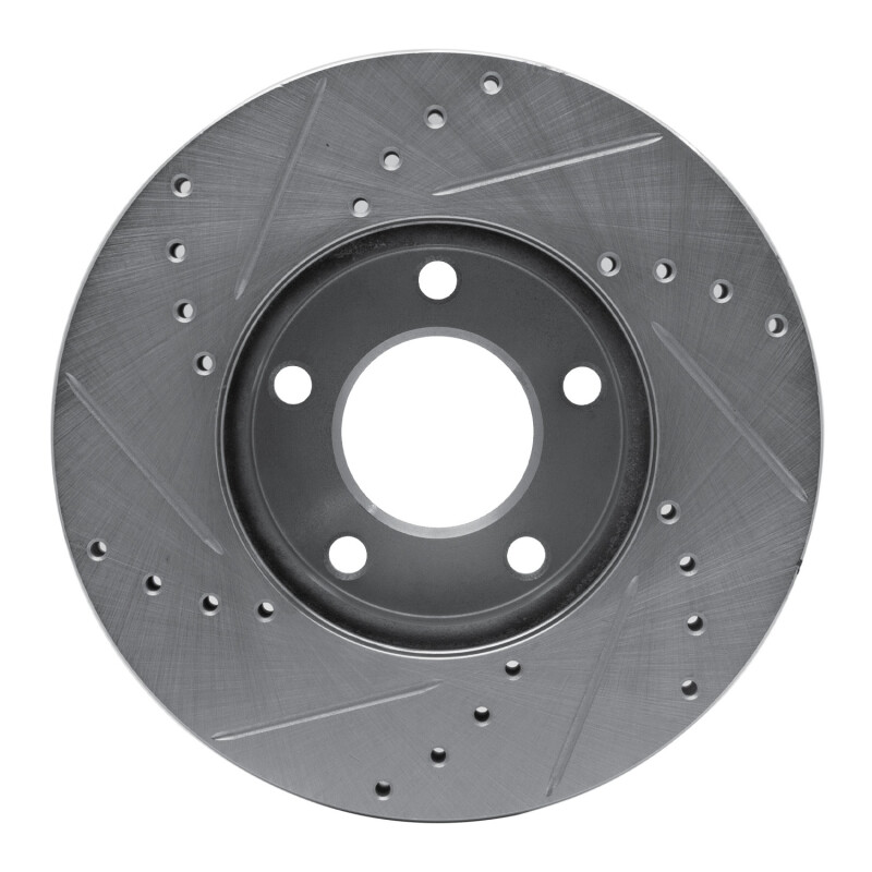 Mazda 3 Brake Rotor (1) - Front Right - R1 Concepts - Drilled & Slotted - Silver - `04-`13